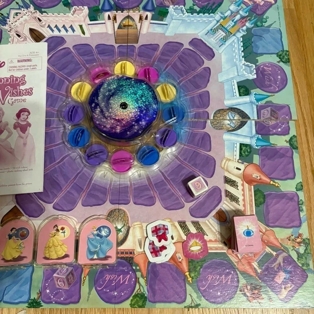 Disney Princess Spinning Wishes Game - Milton Bradley Vintage Belle Cinderella